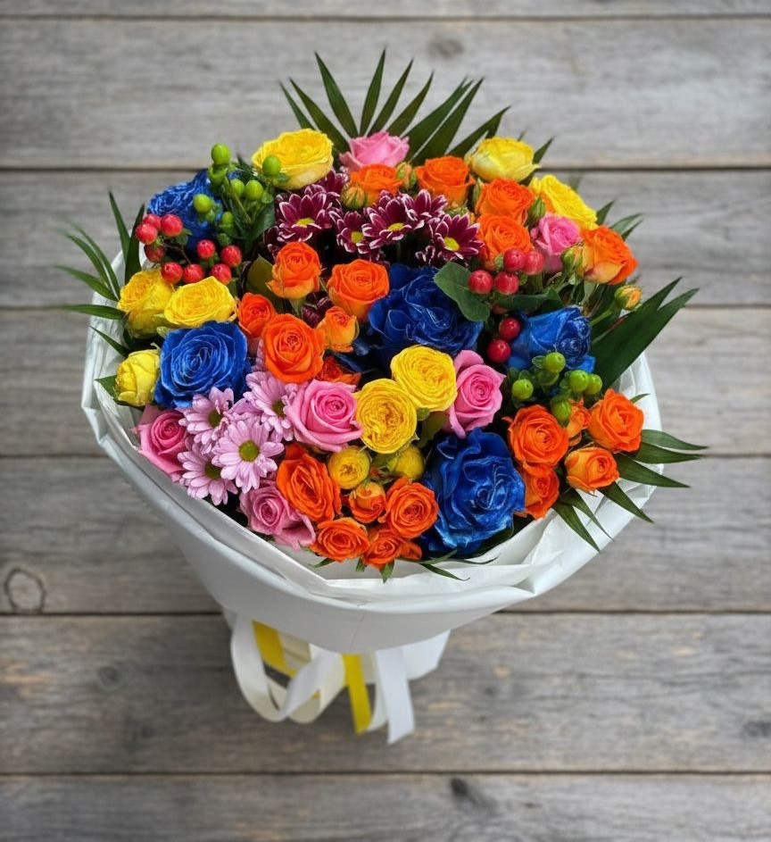 Букет цветов из: Розы и Хризантемы в Вязноватовке