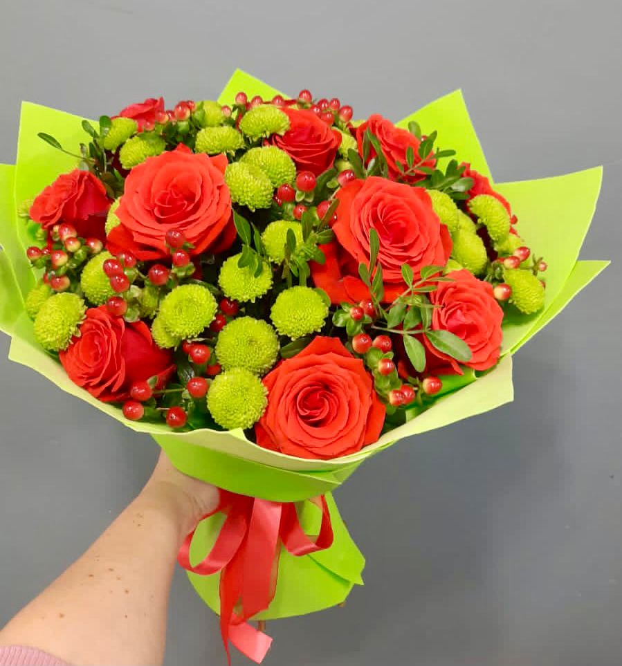 Букет цветов из: Хризантемы и Розы в Вязноватовке