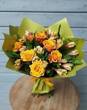 Букет цветов из:  Альстромерии и Розы в Вязноватовке