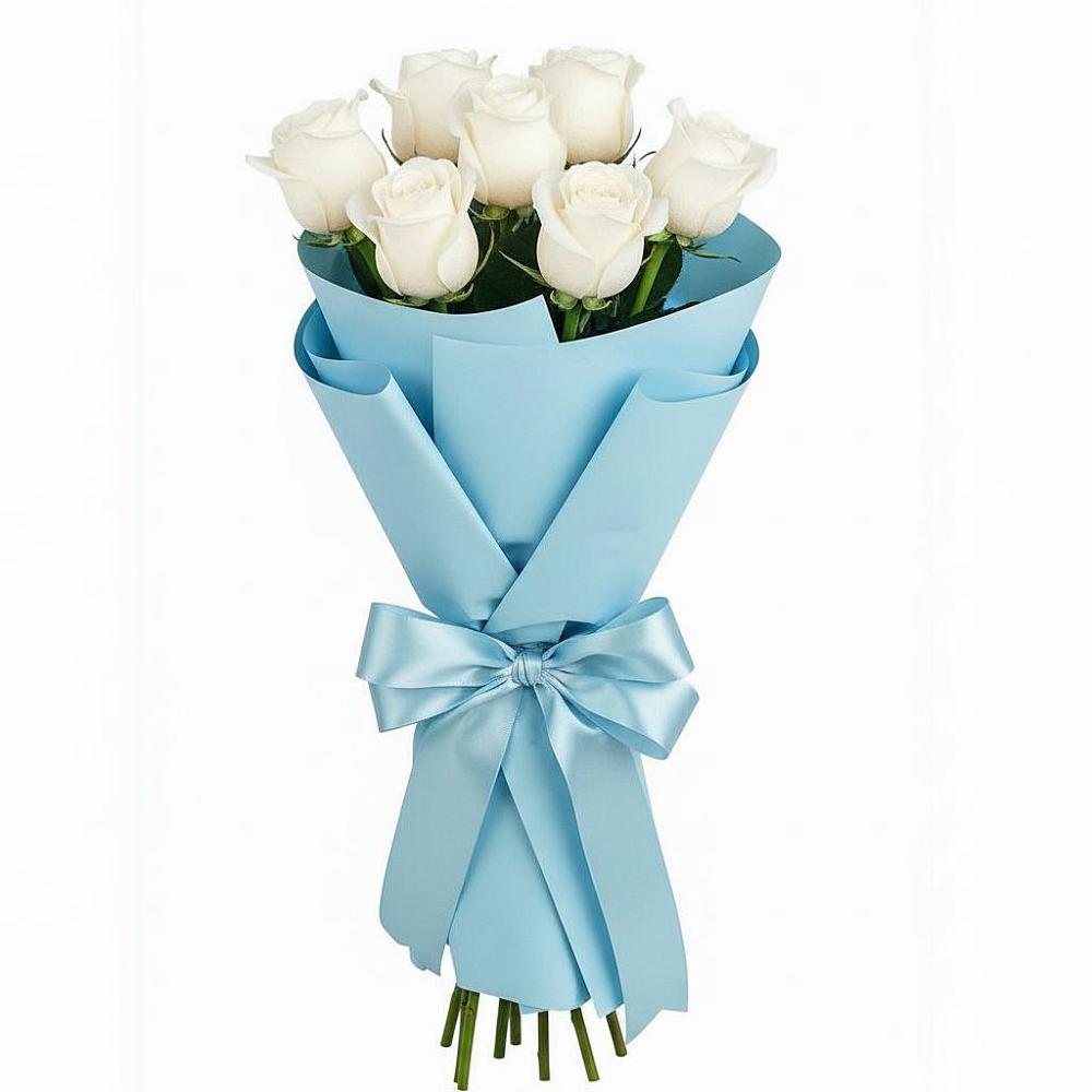 Букет 7 белых роз Проуд в Вязноватовке