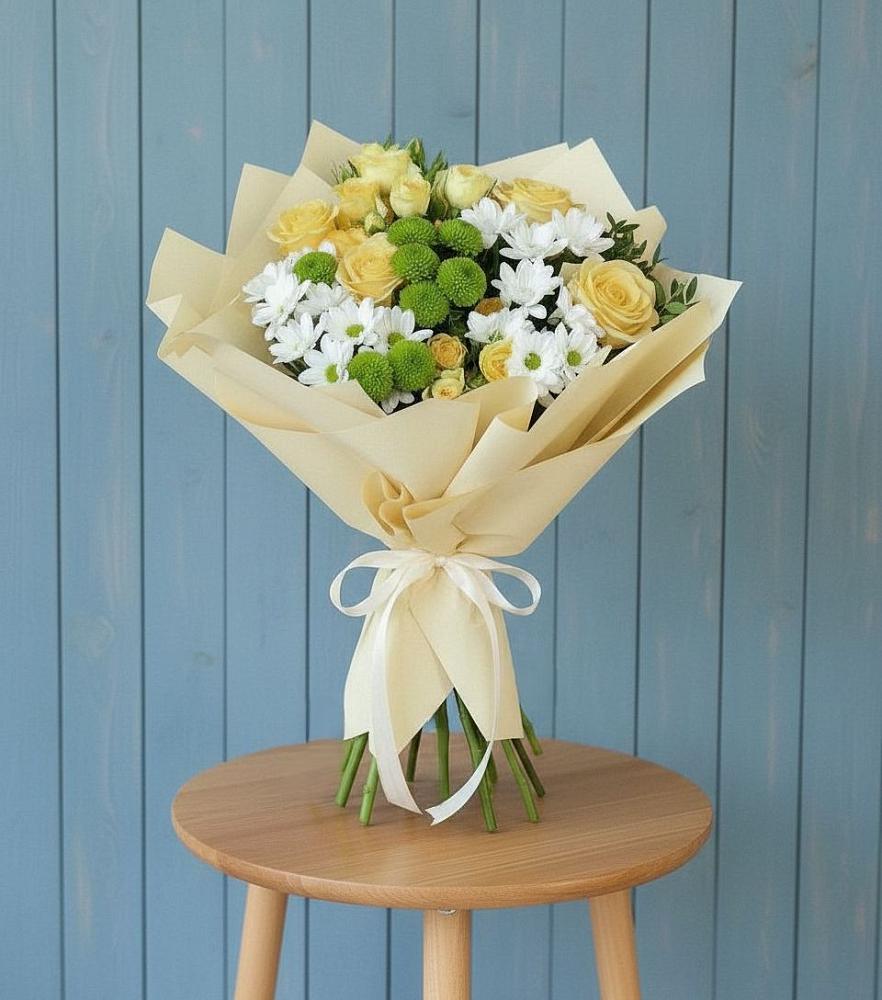 Букет цветов из: Хризантемы и Розы в Вязноватовке