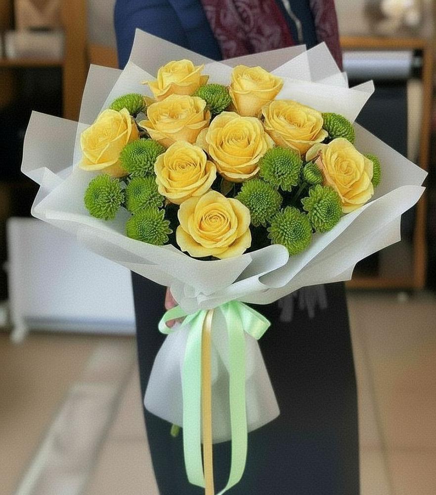 Букет цветов из: Хризантемы и Розы в Вязноватовке