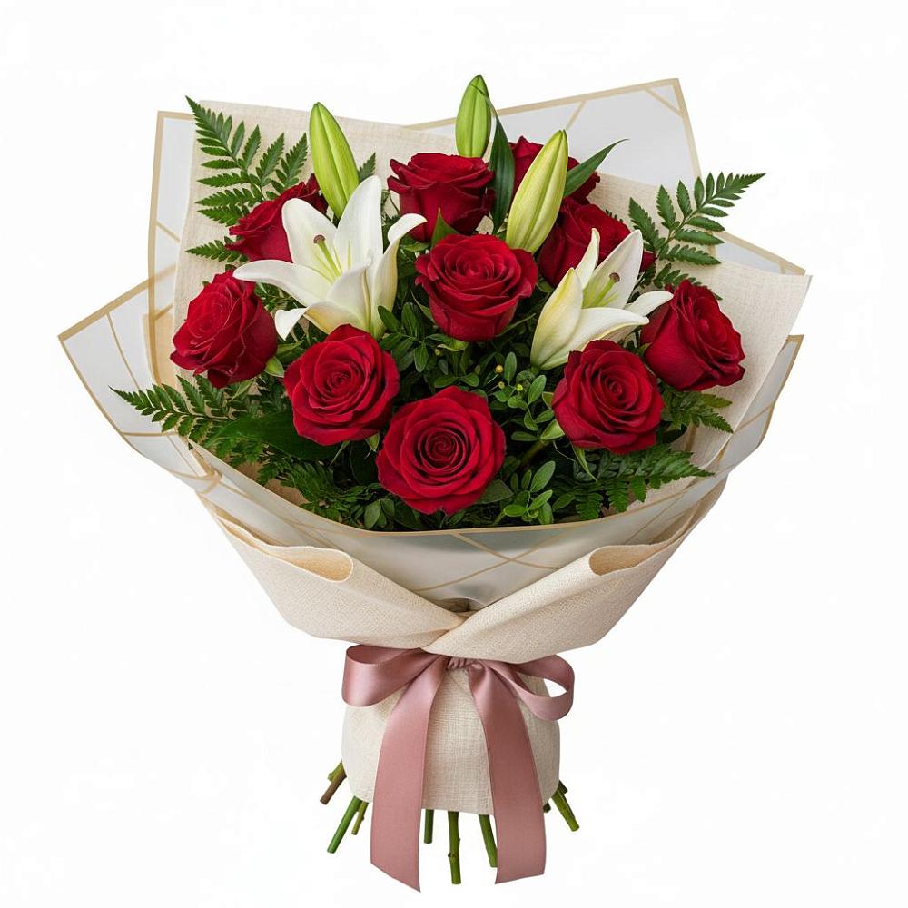 Букет цветов из: Лилии и Розы в Вязноватовке