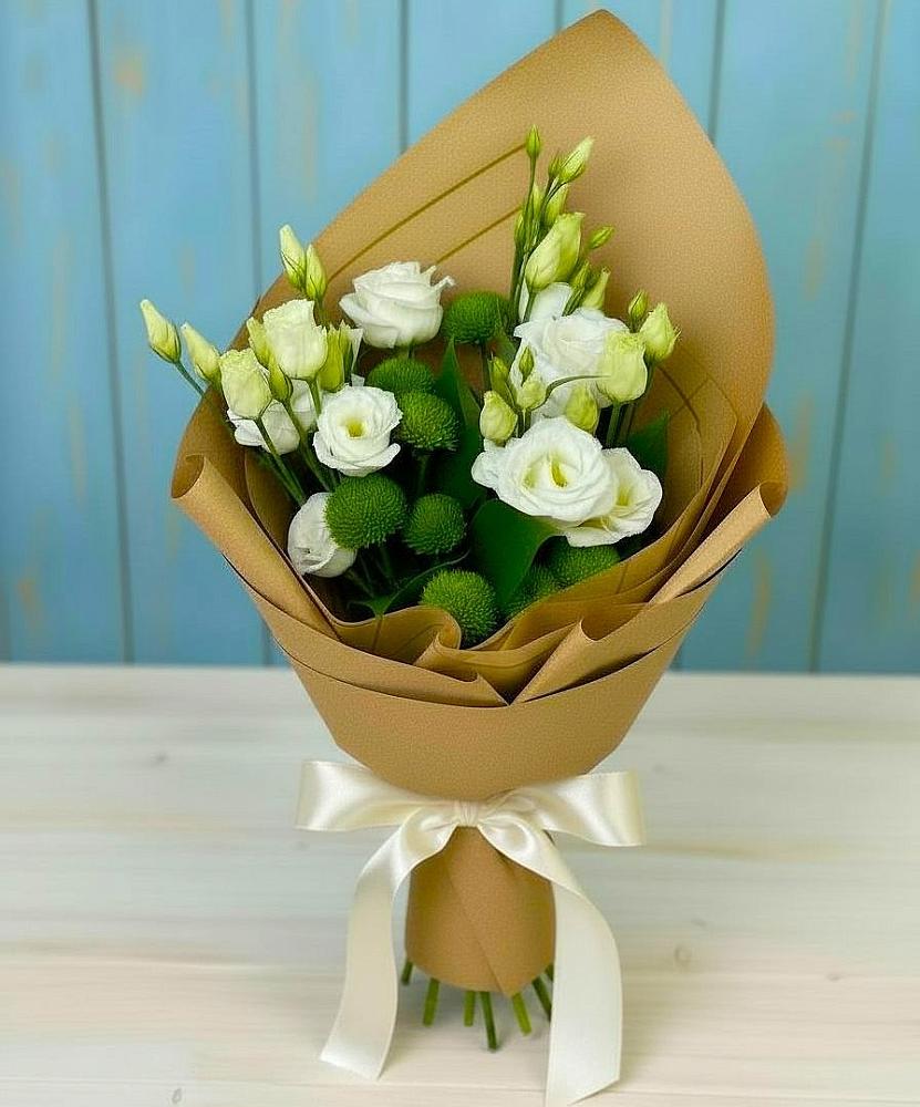 Букет цветов из: Хризантемы и Лизиантусы в Вязноватовке