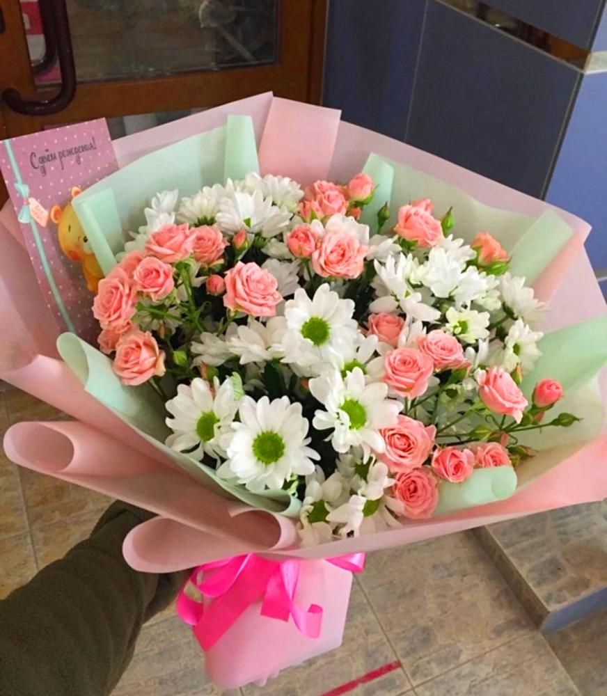 Букет цветов из: Розы и Хризантемы в Вязноватовке