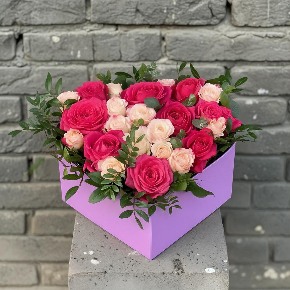 Цветочная композиция из Розы в коробке в Вязноватовке