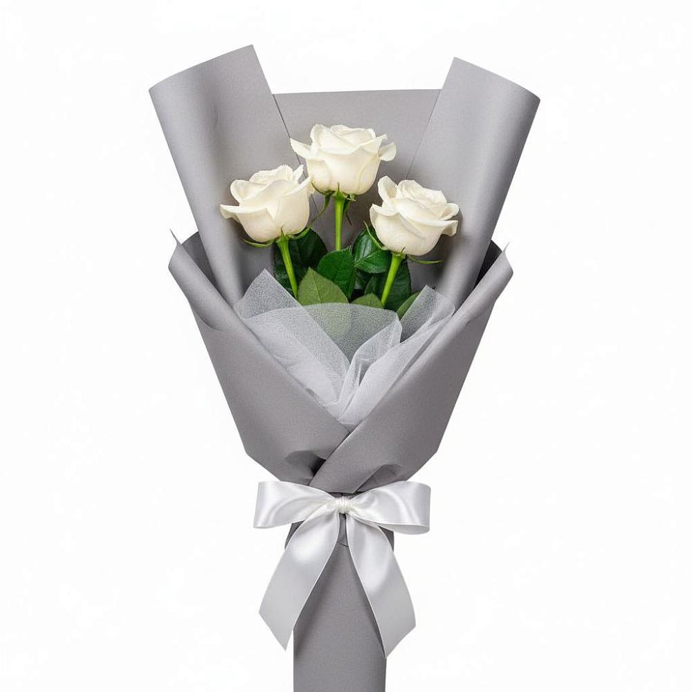 Букет 3 белые розы в Вязноватовке