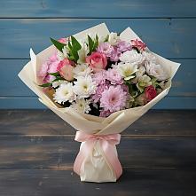 Букет цветов из:  Хризантемы, Альстромерии и Розы #REPLACE_PRED# Вязноватовке