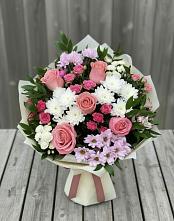 Букет цветов из:  Альстромерии, Гвоздики, Розы и Хризантемы #REPLACE_PRED# Вязноватовке
