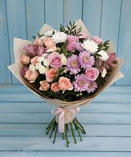 Букет цветов из:  Хризантемы, Розы и Альстромерии в Вязноватовке