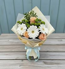 Букет цветов из:  Герберы, Розы и Хризантемы в Вязноватовке